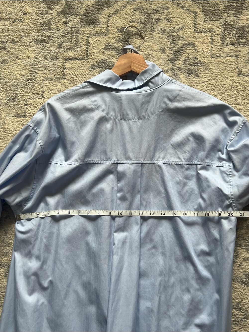 Cotton Shirt Dress in Light Blue - Picture 8 of 13